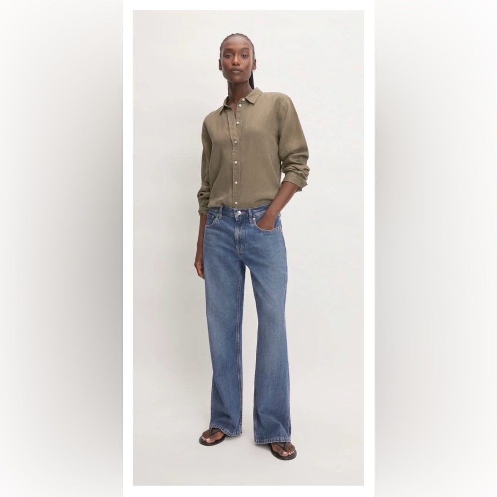 Everlane Women's The Slouch Bootcut Jean in Medium Blue Wash “Ricky”